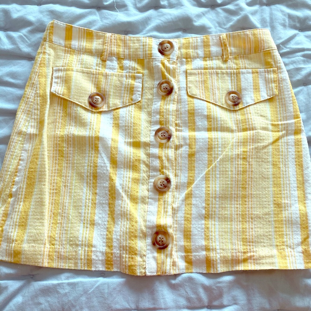 FavLux Yellow Striped Skirt